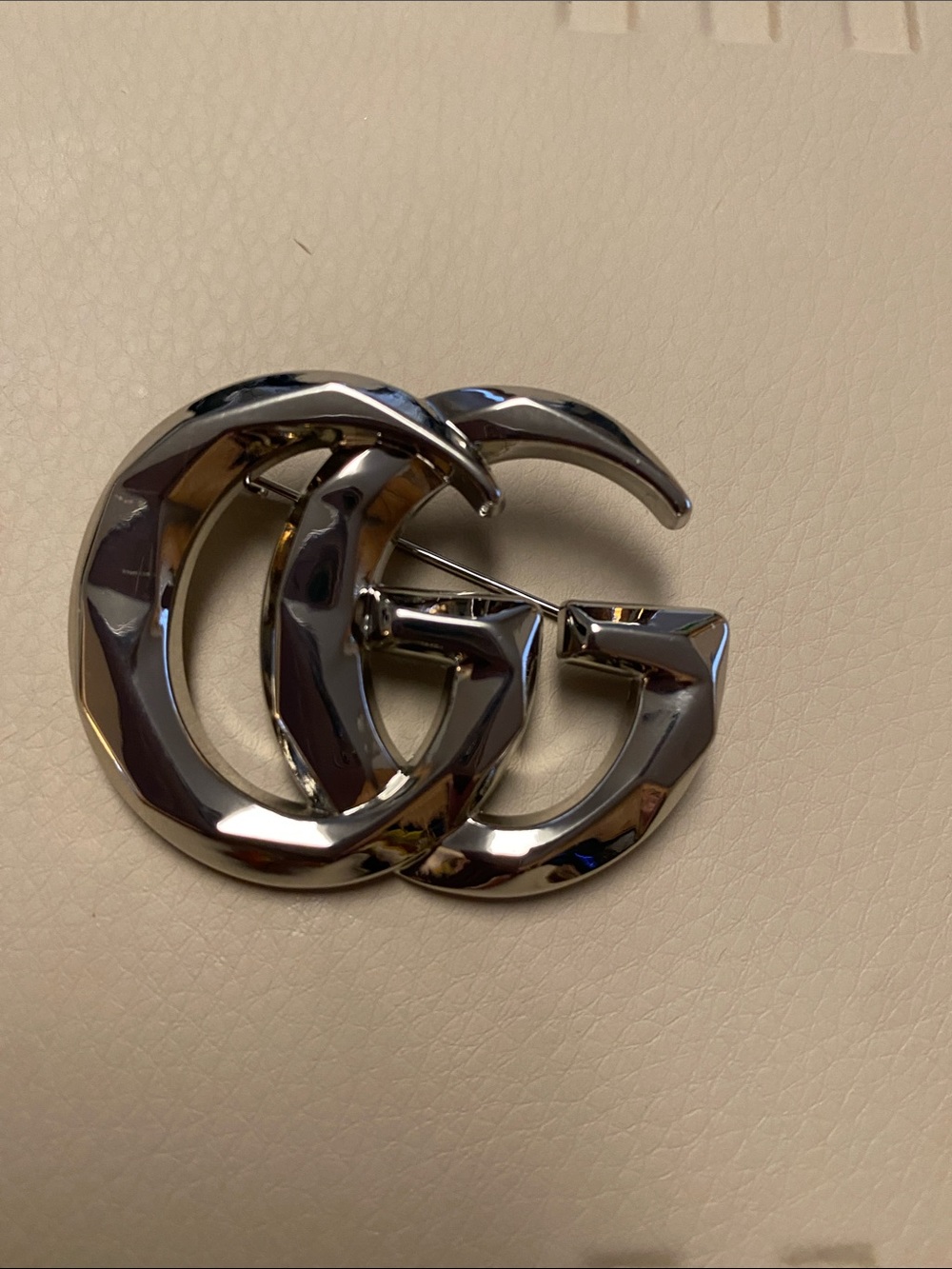 Fashion Silver Interlocking GG Brooch